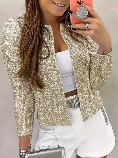 Frühlingsblazer Damen Elegant Rundhals