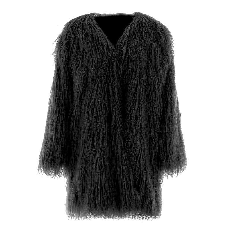 Damen Wintermantel Weich Flauschig Lang