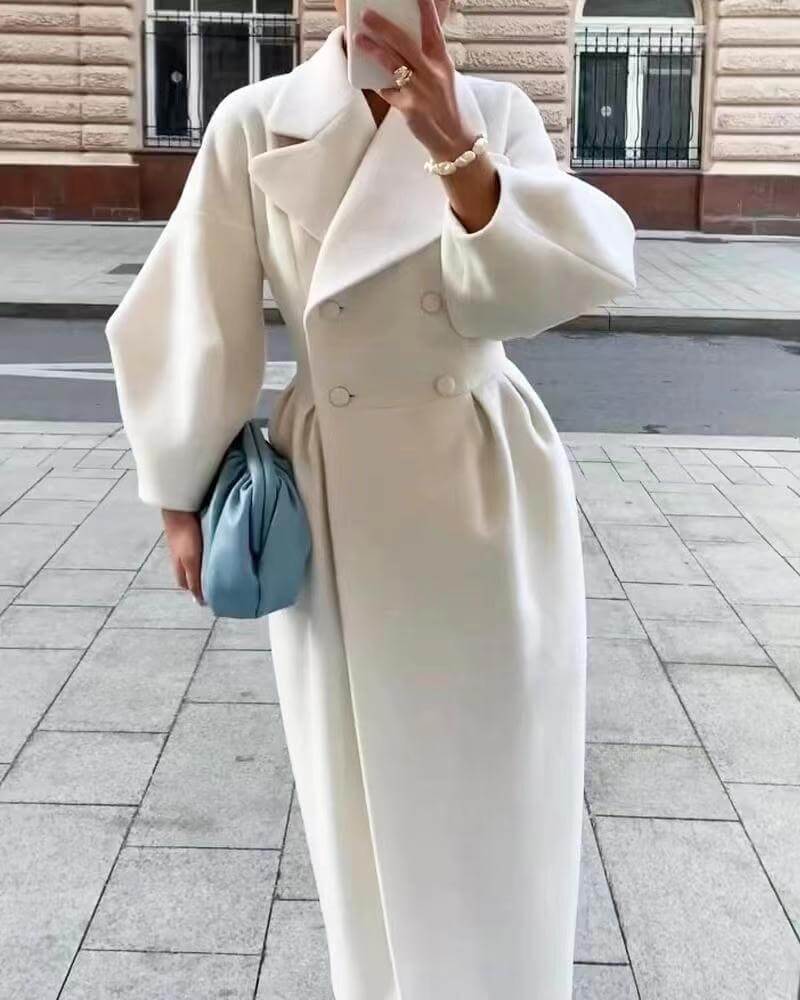 Elegante Damenmantel Lange Ärmel Winterstil