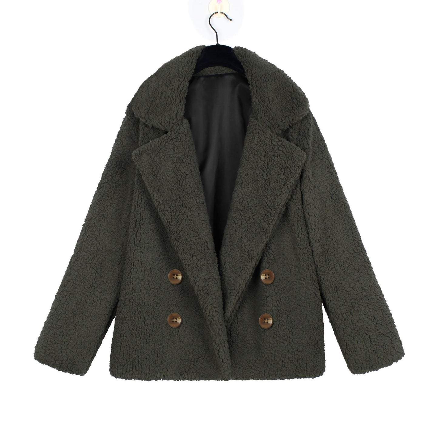 Damen Boucle-Jacke Weich Doppelknopf Elegant