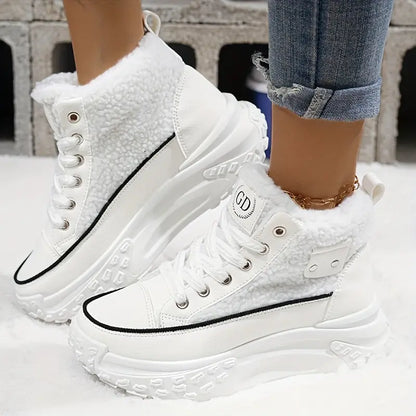 Damen Winterstiefel Fleece Gefüttert Warm