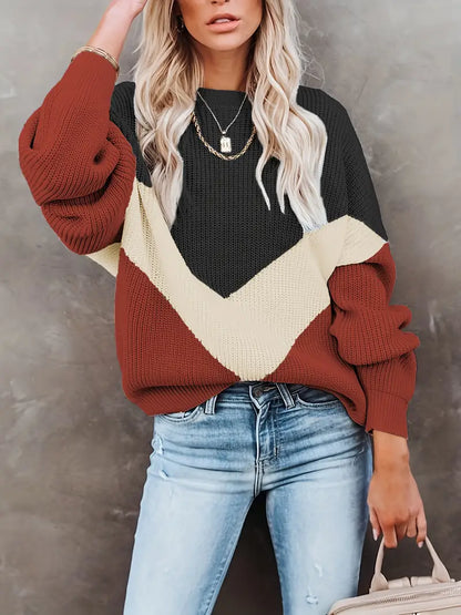 Damenschaliger Pullover Langarm Rundhals