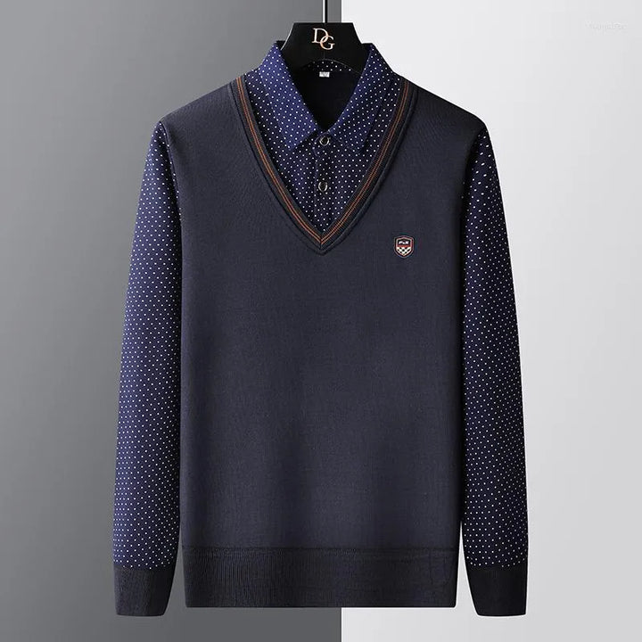 Herren Pullover Polo Style