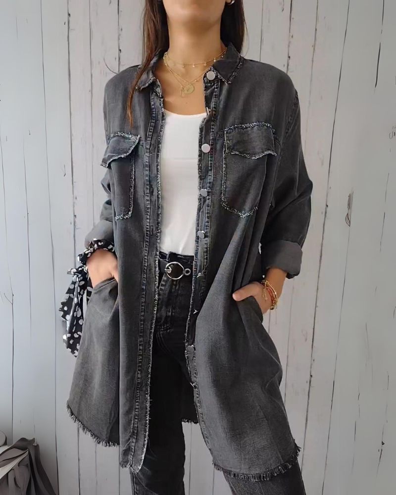Bequeme Denim-Jacke Moderner Stil