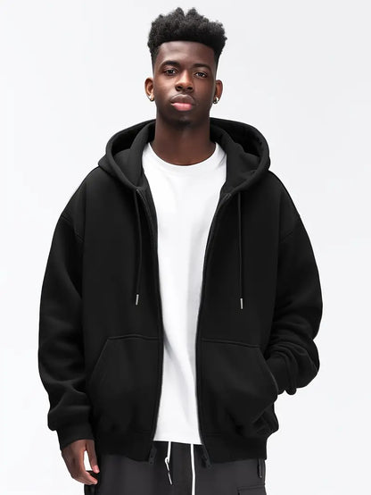 Thermo Kapuzenpullover Herren Reißverschluss Warm - IdealeKleiden
