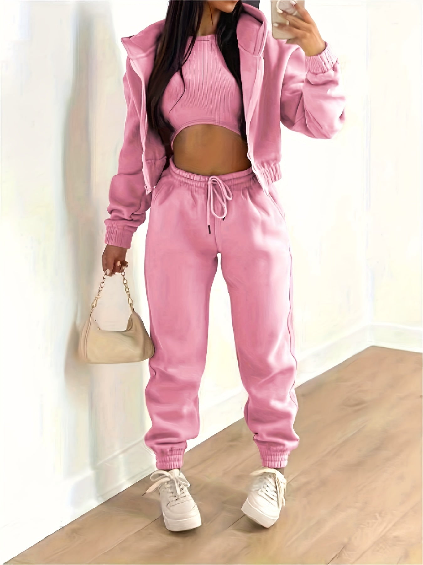 Komplette Sportbekleidung Set Kapuze Hose Top