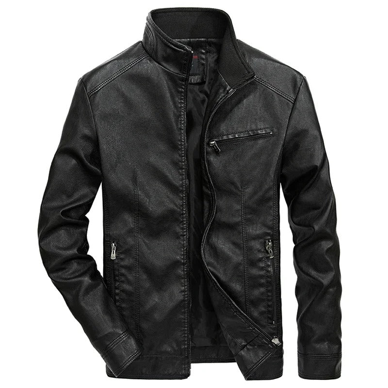 Herren Lederjacke Reißverschluss Frühjahr Modell