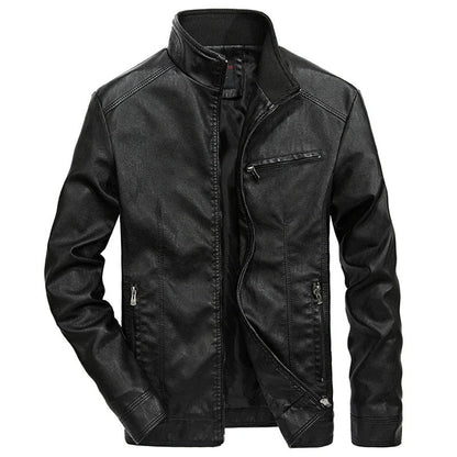 Herren Lederjacke Reißverschluss Frühjahr Modell