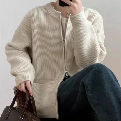 Übergrößer Cardigan für Damen mit Reißverschluss Komfort