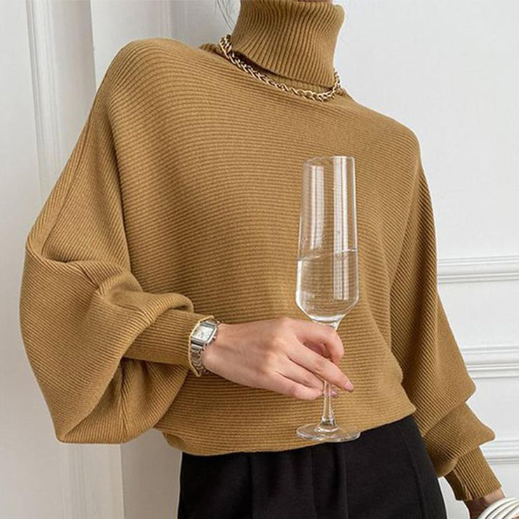 Praktischer Rollkragenpullover Khaki Grün