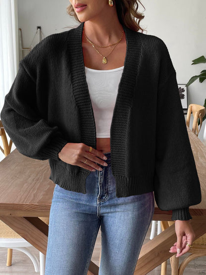Elegante Strickjacke Damen Langärmlig Offen