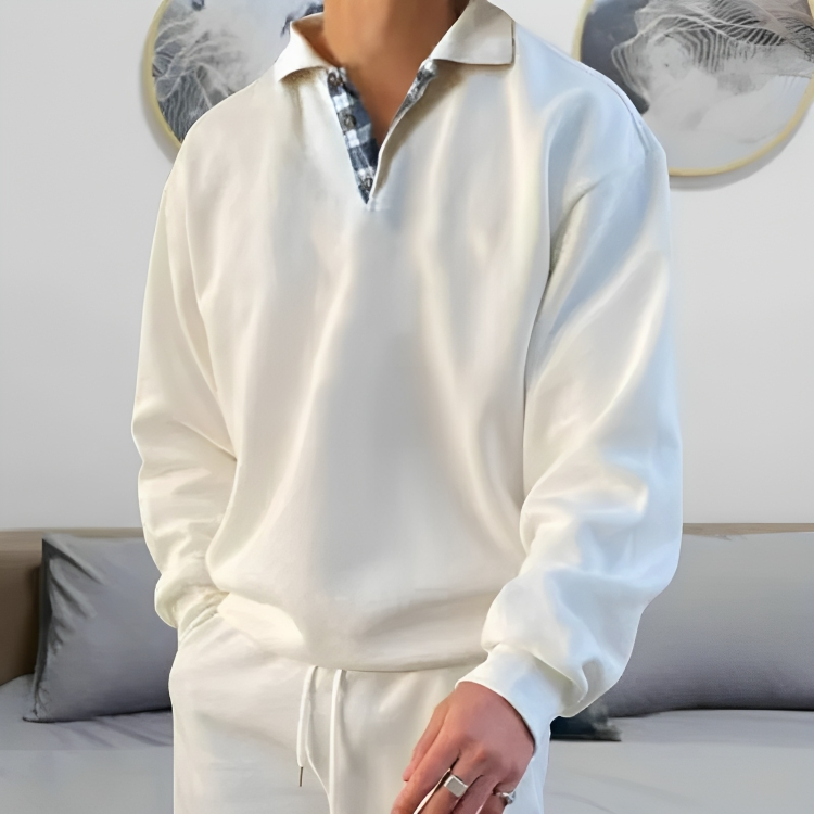 Bequemer Polo Sweat Pullover Casual