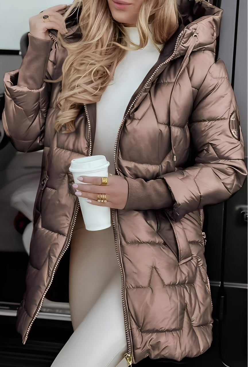 Stylischer Damen Daunenparka mit Kapuze