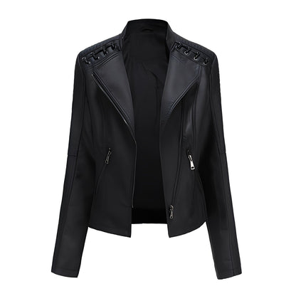 Stilvolle Damen Lederjacke Kurz Elegant