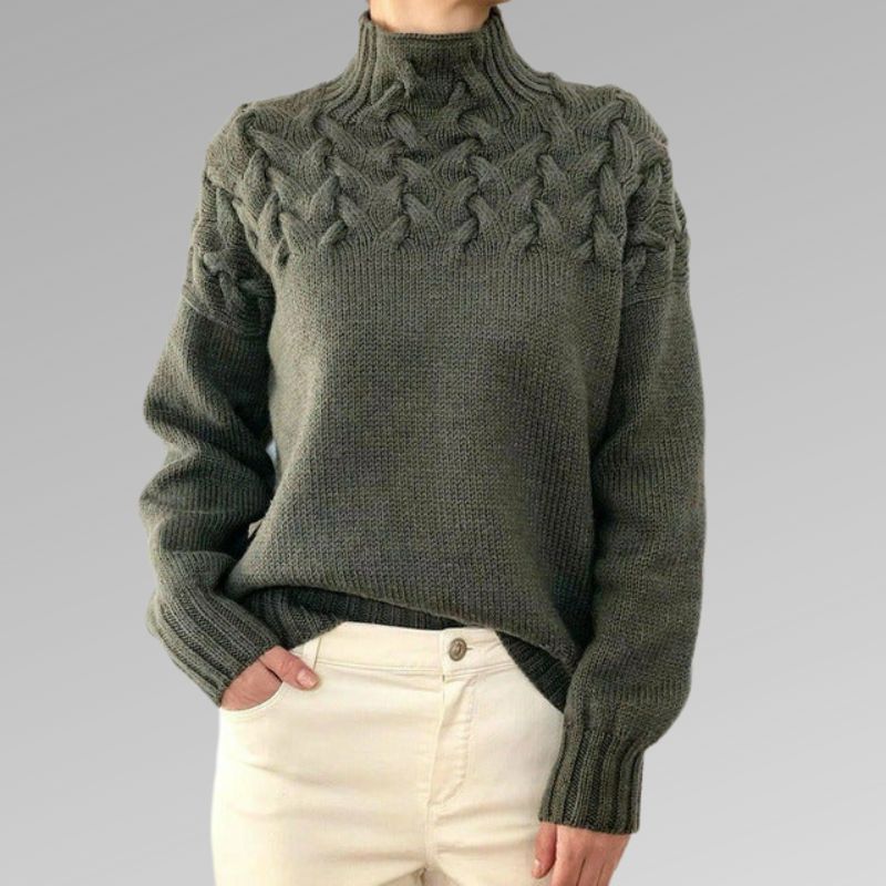Elegante Strickpullover Hochkragen Style