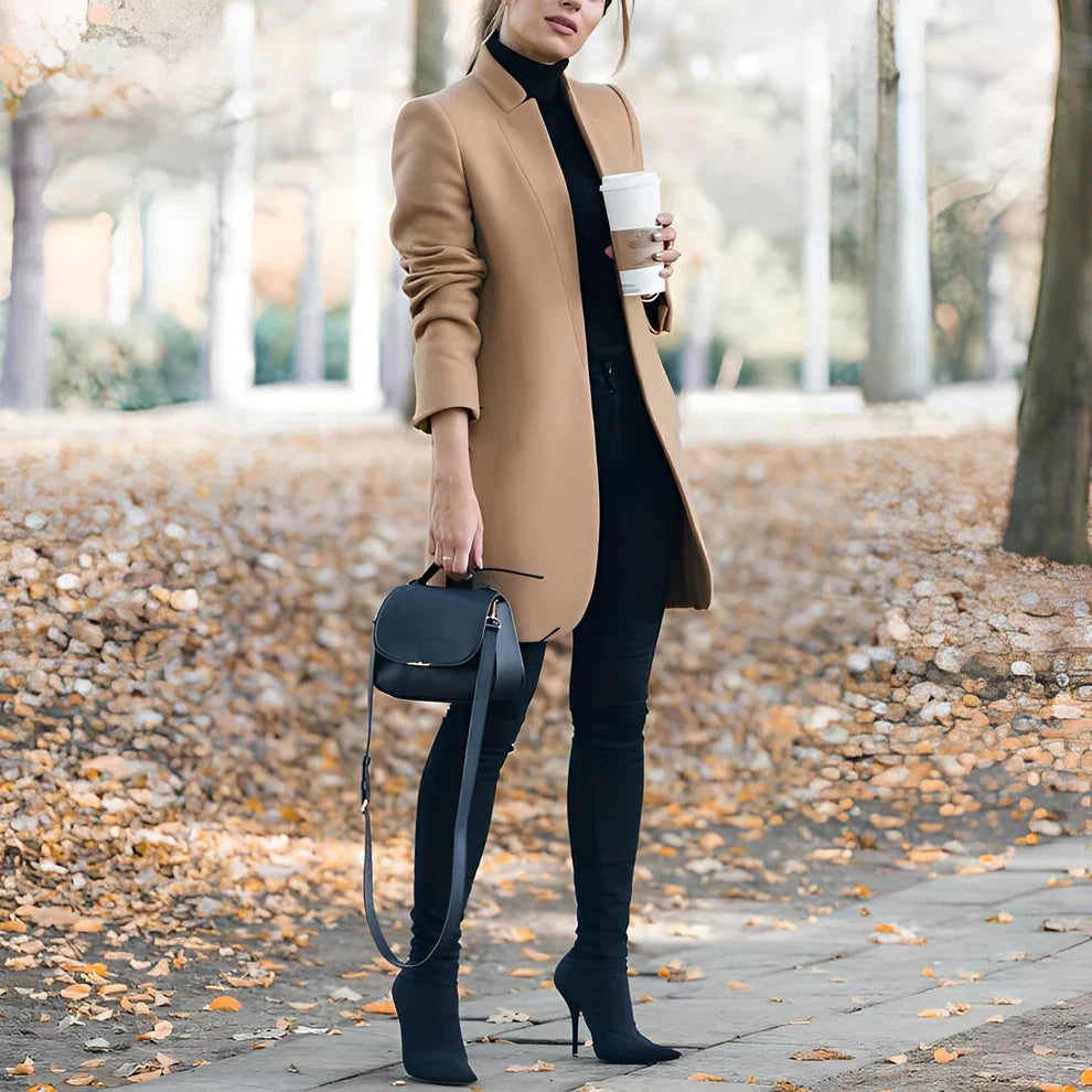 Buntwollblazer Lässig Chic Damen - IdealeKleiden
