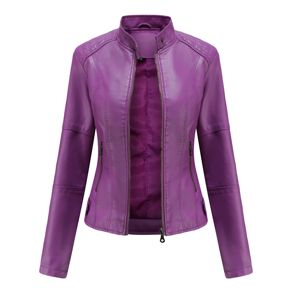 Stylischer Damen Leder-Mantel Slim Fit