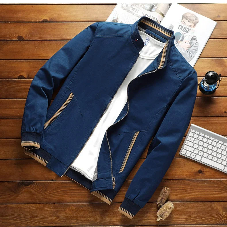 Modische Bomberjacke aus Baumwolle Zeitlos Elegent - IdealeKleiden