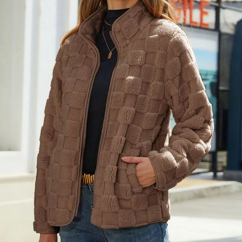 Karierte Winterjacke Damen Trendy