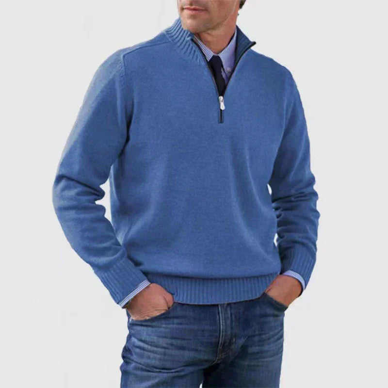 Herren Pullover Halbzipper Bequem Modern
