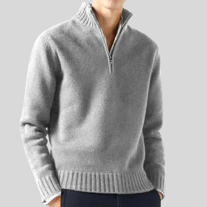 Luxus Herren Pullover Halbzipp Reißverschluss