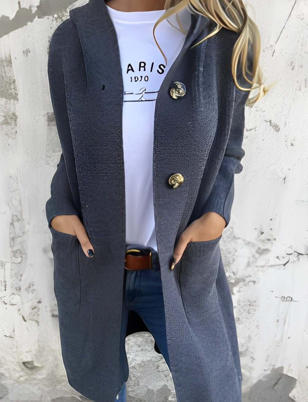 Lange Damen Cardigans mit Kapuze Bequem