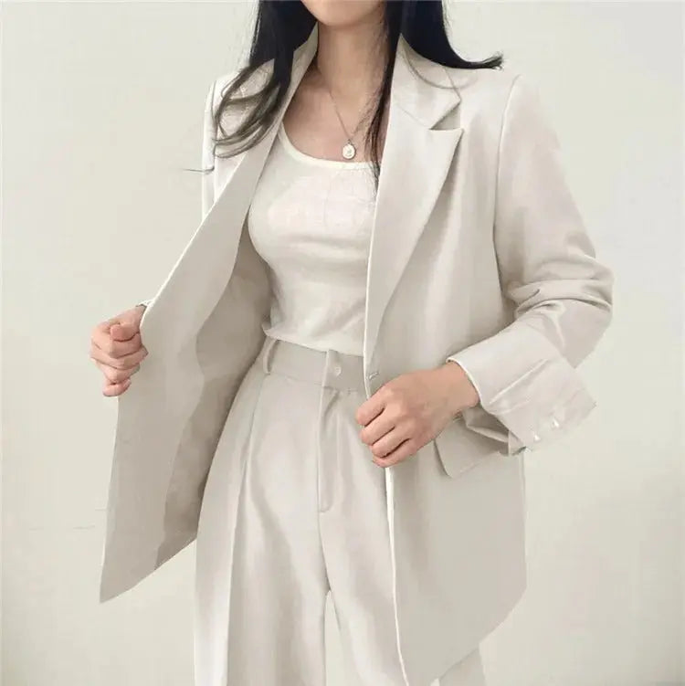 Damen Business Set - Einfarbig Blazer &amp; Gerade Hosen