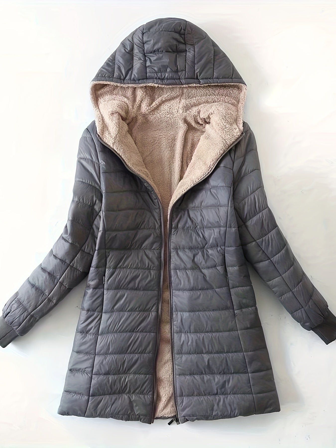 Warme Damenjacke Fleece gefüttert Reißverschluss