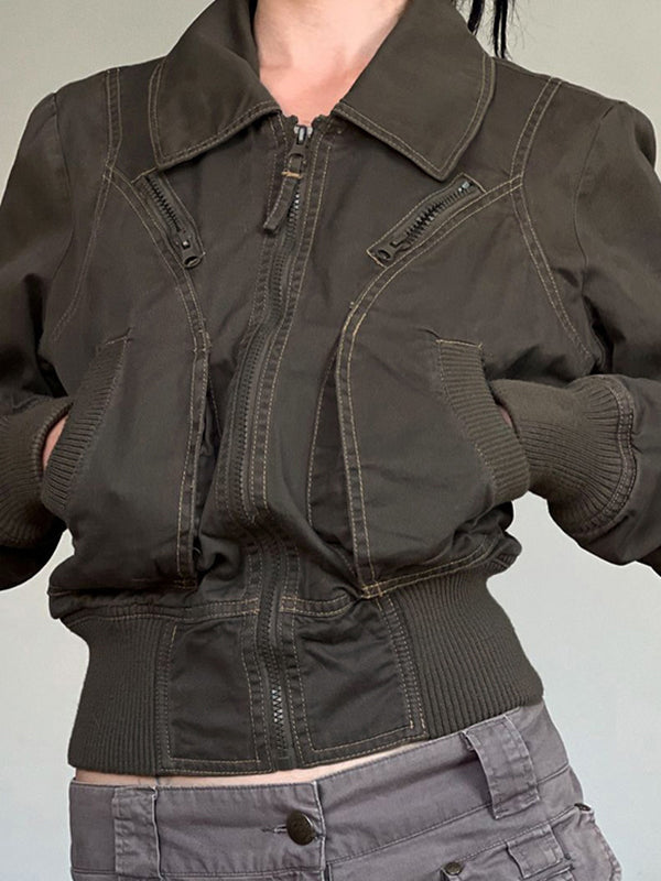 Retro Style Lederjacke Damen - IdealeKleiden