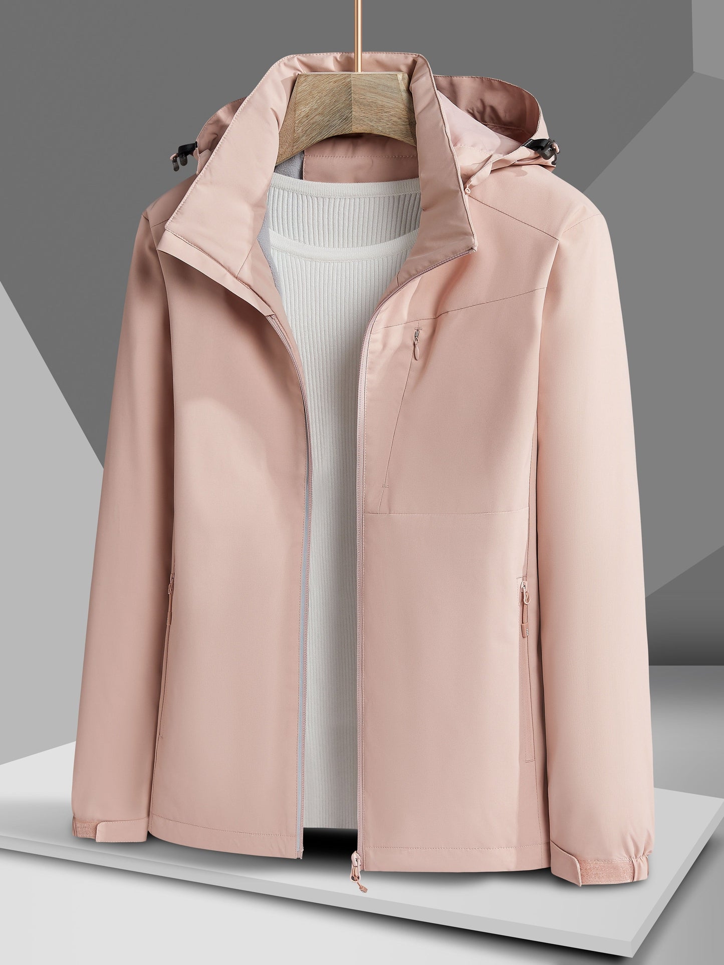 Wasserdichte Winterjacke Damen Kapuze Fleece