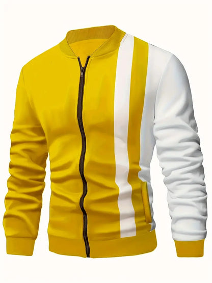 Modische Baseballjacke Farbblock Muster