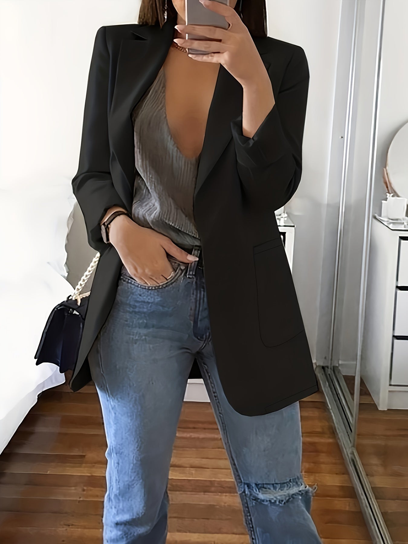 Eleganter Damenblazer Lang Modern Business