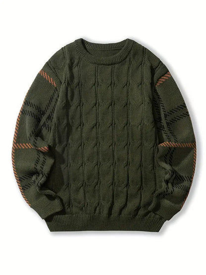 Herren Pullover Karomuster Retro Style