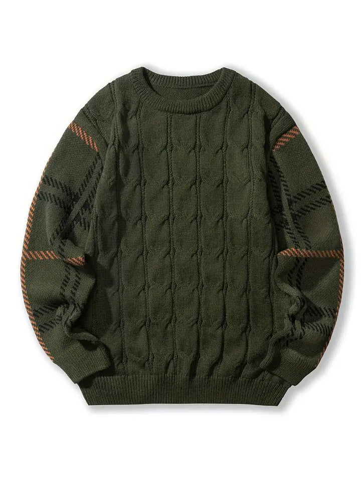 Herren Pullover Karomuster Retro Style