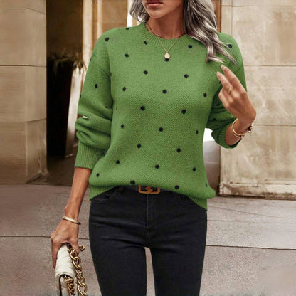 Klassisches Kleid | Strickpullover mit Punkten
