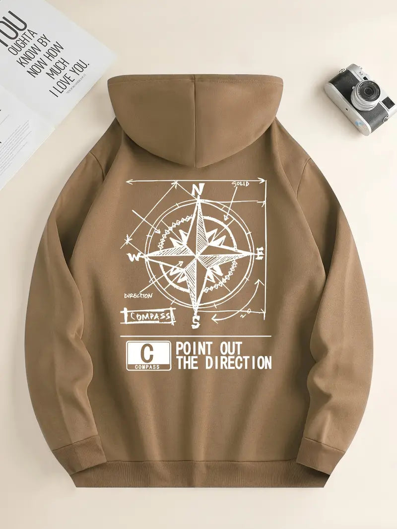 Herren Pullover Kapuze Sportlich Druck