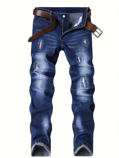 Röhrenjeans Lässig Zerrissen Destroyed Style