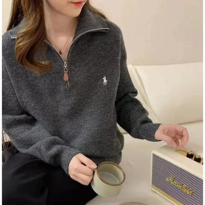 Bequeme Pullover Damen | Weicher Reißverschluss Pullover