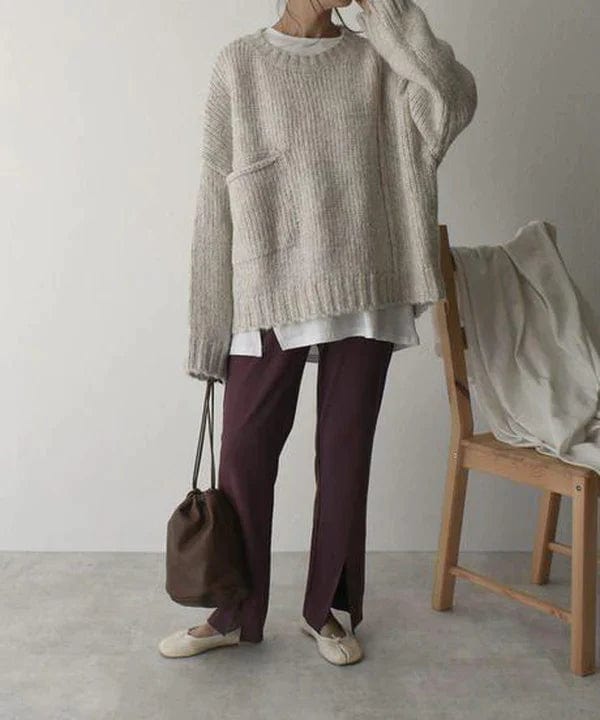 Warme Sweater Herren Übergroße Taschen Modern Lässig