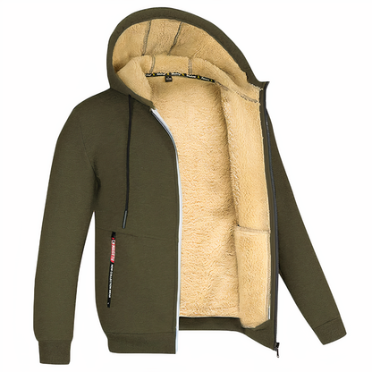 Herren Winterjacke Fleece Kapuzenjacke Warm