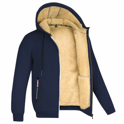 Herren Winterjacke Fleece Kapuzenjacke Warm
