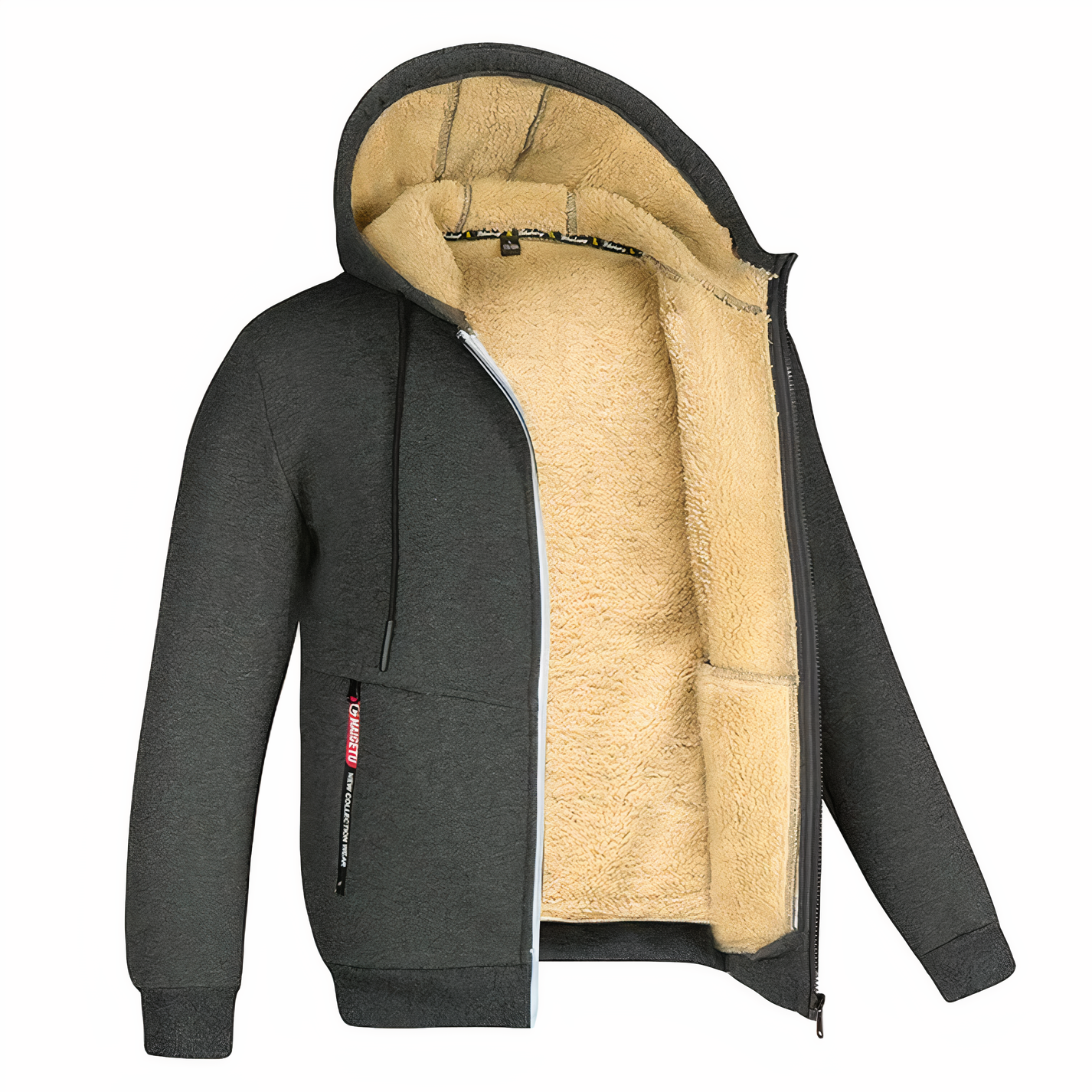 Herren Winterjacke Fleece Kapuzenjacke Warm