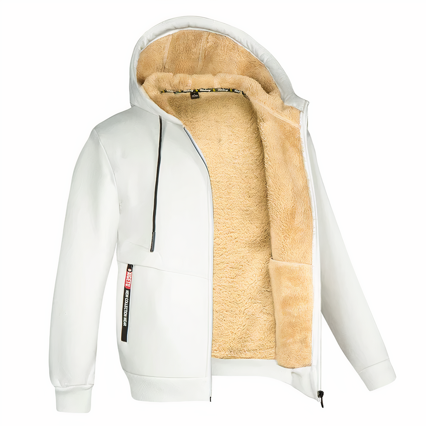 Herren Winterjacke Fleece Kapuzenjacke Warm