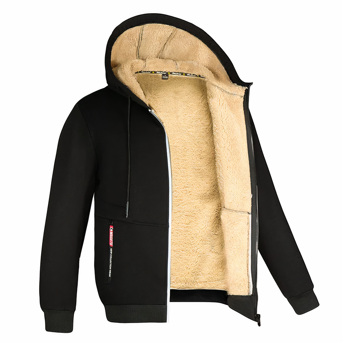 Herren Winterjacke Fleece Kapuzenjacke Warm