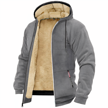 Herren Winterjacke Fleece Kapuzenjacke Warm