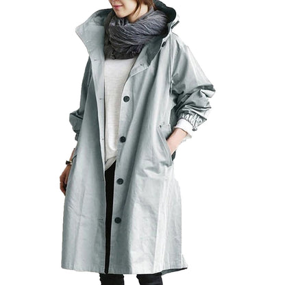 Damen Langmantel Wasserabweisend Elegant
