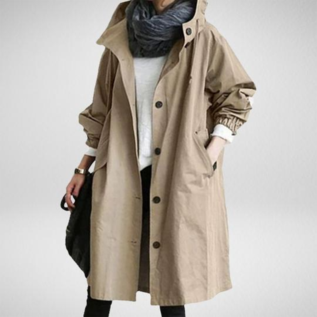 Damen Langmantel Wasserabweisend Elegant
