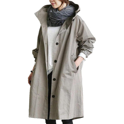 Damen Langmantel Wasserabweisend Elegant