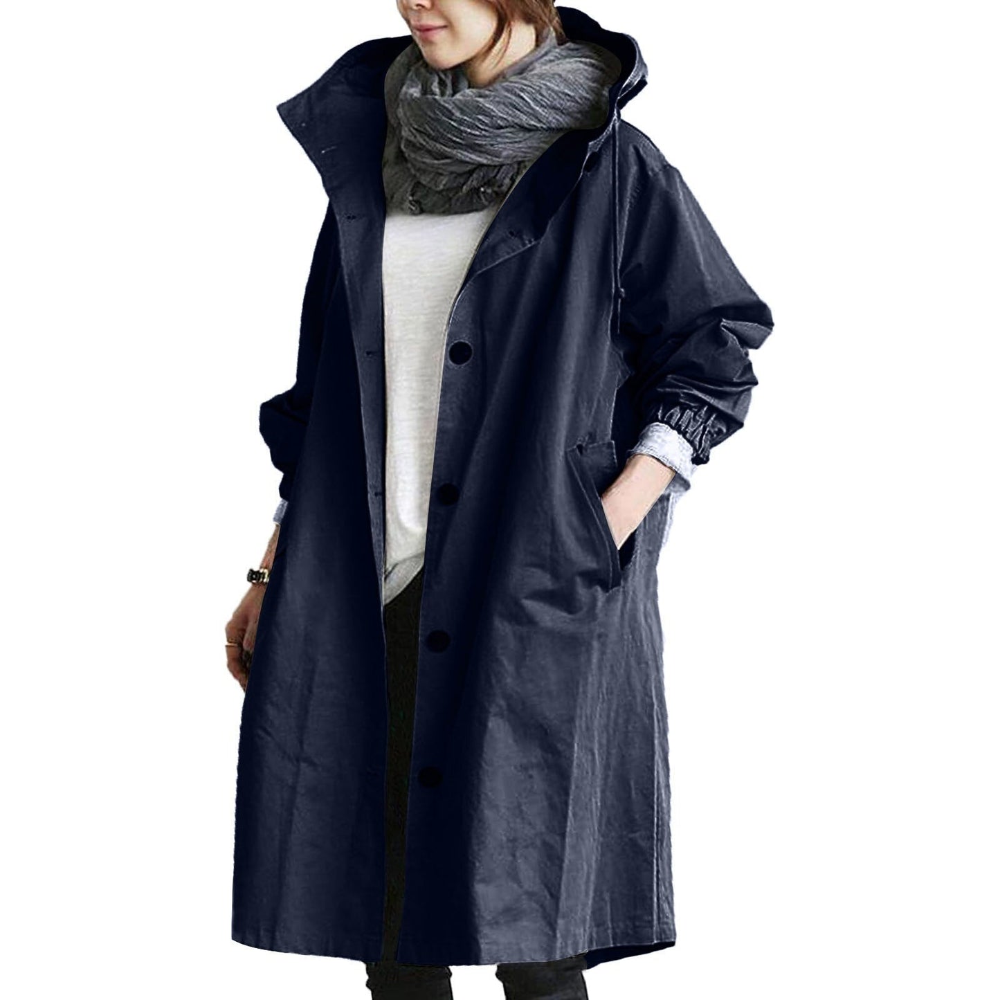 Damen Langmantel Wasserabweisend Elegant