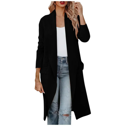 Elegante Damenjacke Lange Passform Gürtel